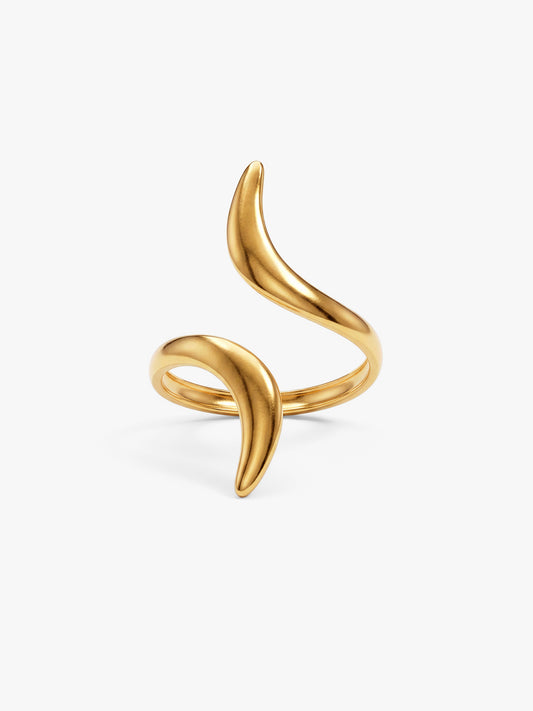 Sharp Curve Energy Gold Plated Ring