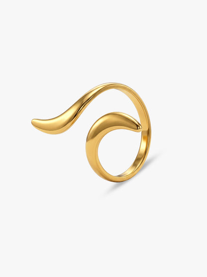 Sharp Curve Energy Gold Plated Ring (Size 17)