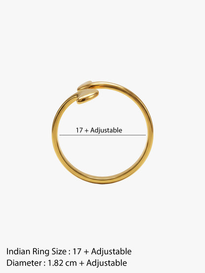 Sharp Curve Energy Gold Plated Ring (Size 17)