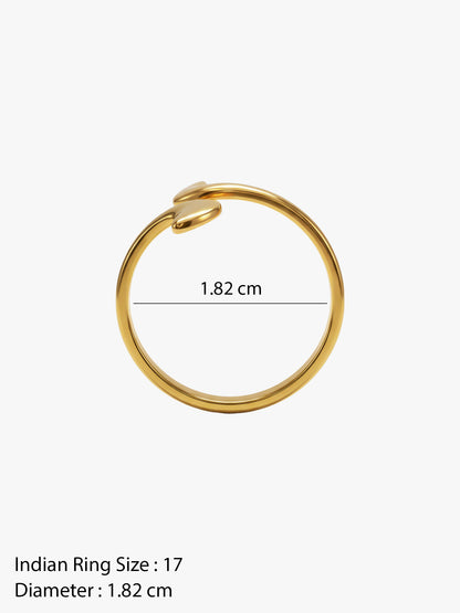 OnnMe by GIVA Sharp Curve Energy Gold Plated Ring (Size 17)