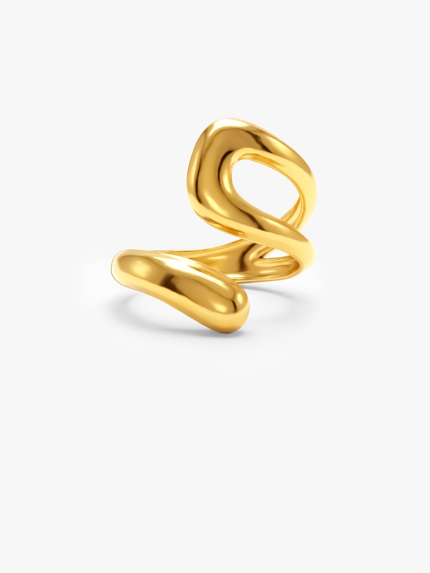 Swirl Cut Energy Gold Plated Ring (Size 17)