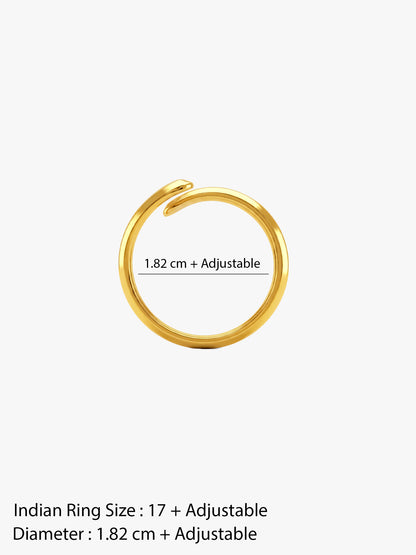 Swirl Cut Energy Gold Plated Ring (Size 17)