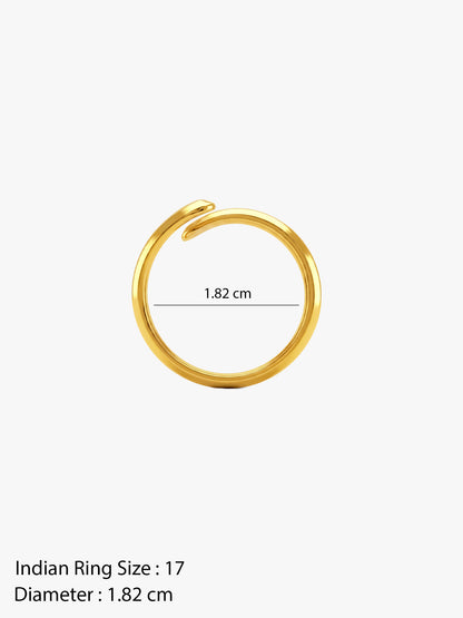 OnnMe by GIVA Swirl Cut Energy Gold Plated Ring (Size 17)