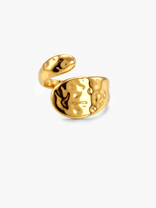 Bold Curve Energy Gold Plated Ring (Size 16)