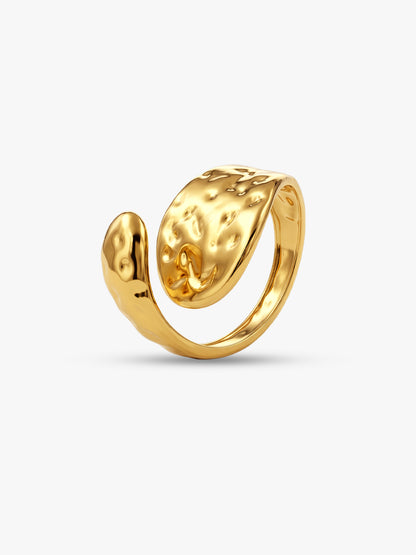 Bold Curve Energy Gold Plated Ring (Size 16)