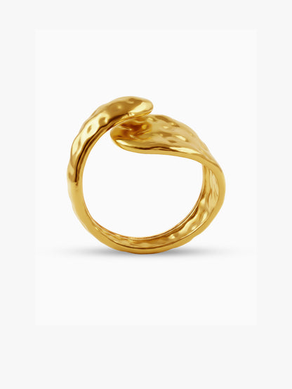 Bold Curve Energy Gold Plated Ring (Size 16)