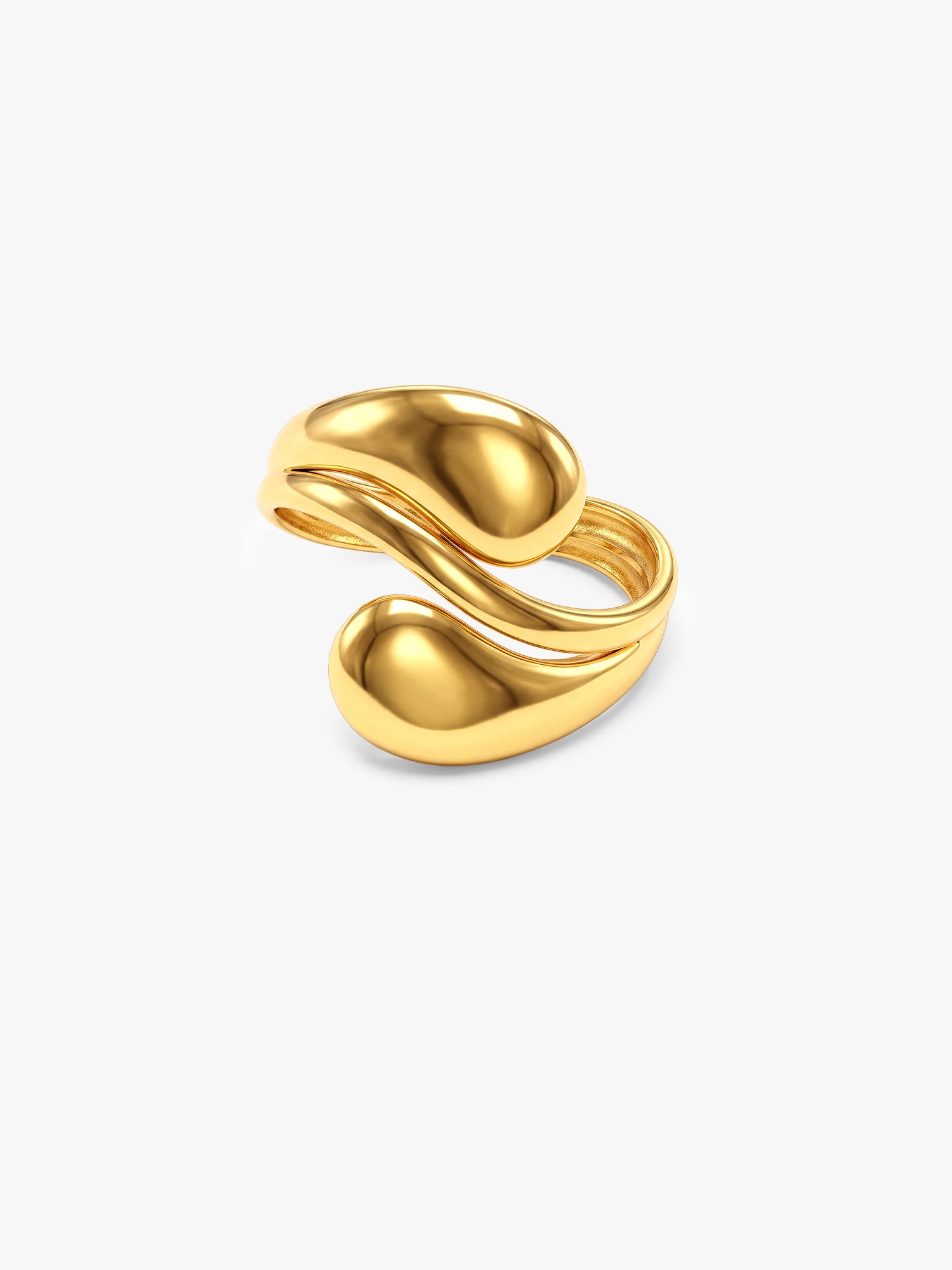 Fluid Wrap Energy Gold Plated Ring (Size 15)