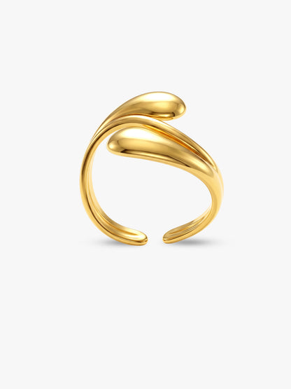 Fluid Wrap Energy Gold Plated Ring (Size 15)