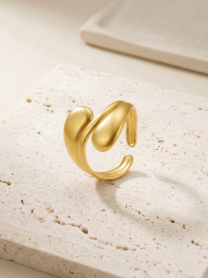 Fluid Wrap Energy Gold Plated Ring (Size 15)