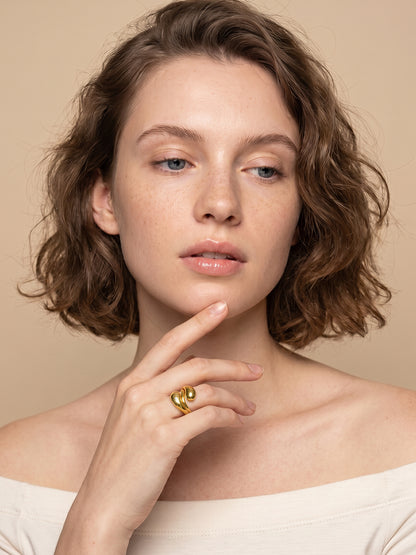 Fluid Wrap Energy Gold Plated Ring (Size 15)