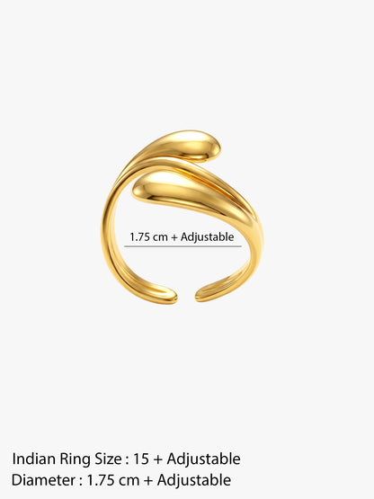 Fluid Wrap Energy Gold Plated Ring (Size 15)