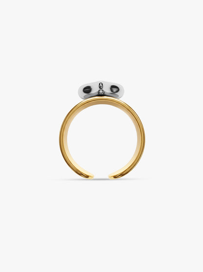 Bold Heart Dual Tone Ring (Size 14)