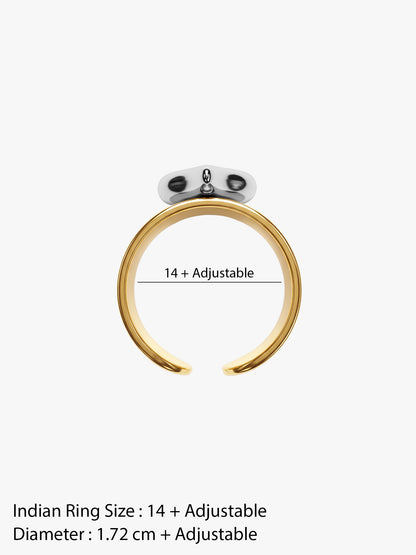 Bold Heart Dual Tone Ring (Size 14)