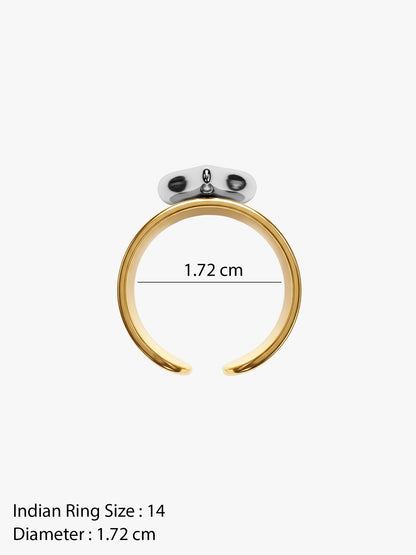 OnnMe by GIVA Bold Heart Dual Tone Ring (Size 14)