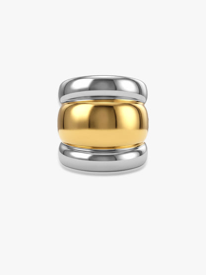 Wide Band Rush Energy Dual Tone Ring (Size 15)