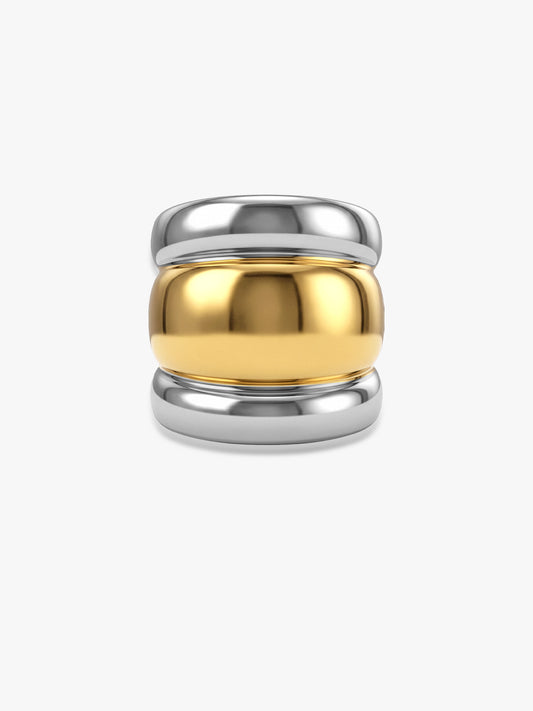 Wide Band Rush Energy Dual Tone Ring (Size 15)
