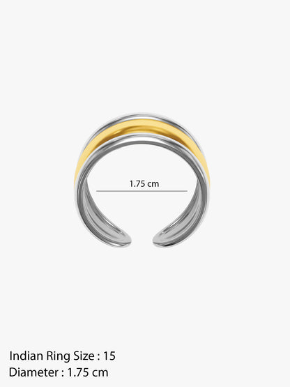 OnnMe by GIVA Wide Band Rush Energy Dual Tone Ring (Size 15)