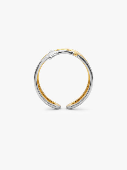 Star Spike Energy Dual Tone Ring (Size 17)