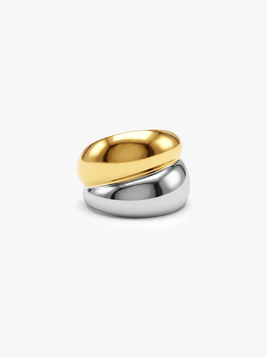 Duo Band Rush Energy Dual Tone Ring (Size 15)