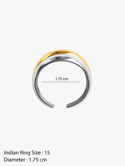 OnnMe by GIVA Duo Band Rush Energy Dual Tone Ring (Size 15)