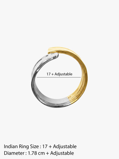 Raw Edge Dual Tone Ring (Size 17)