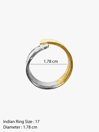 OnnMe by GIVA Raw Edge Dual Tone Ring (Size 17)