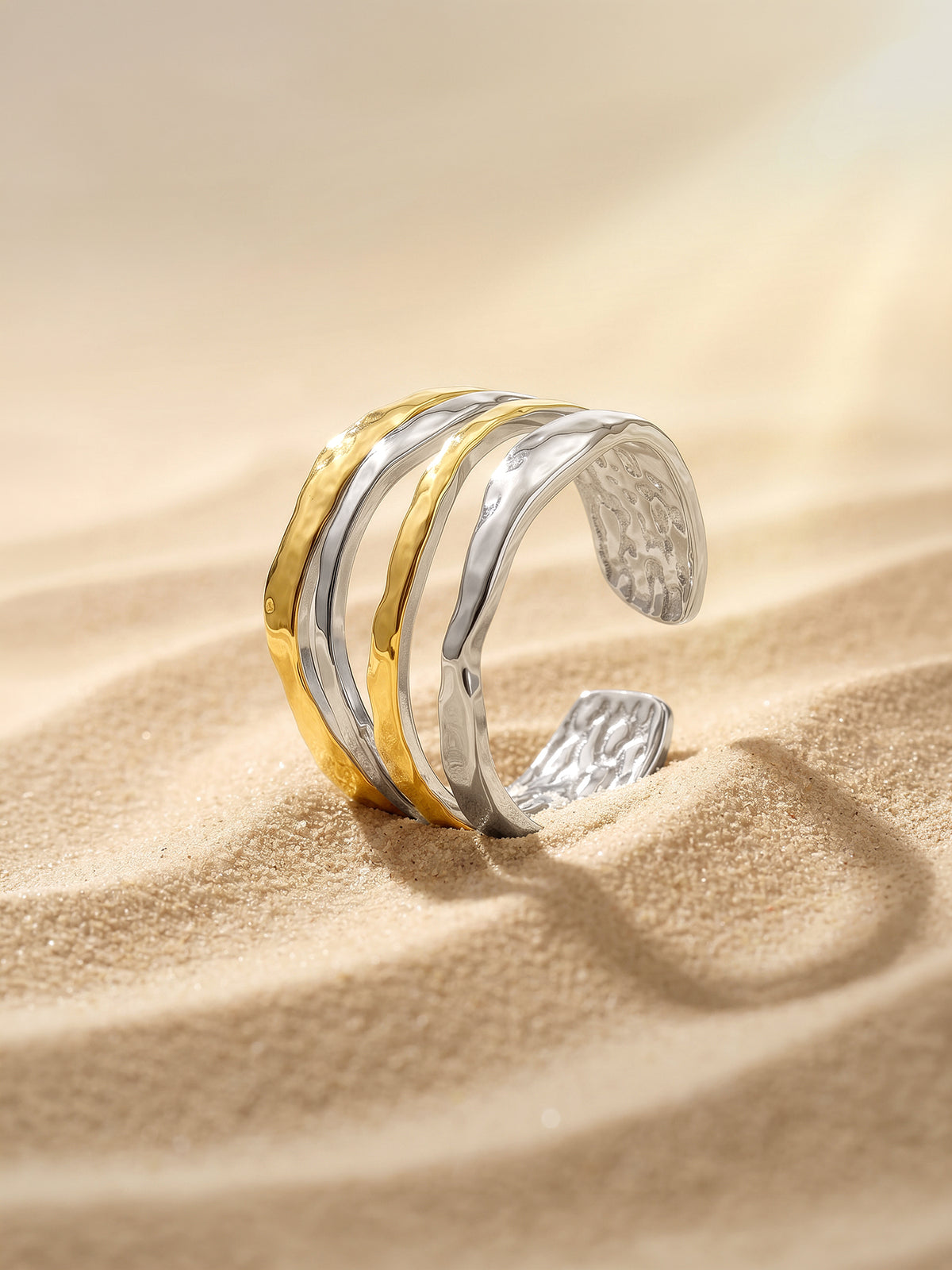 IXIA by GIVA Triple Melt Dual Tone Ring (Size 15)