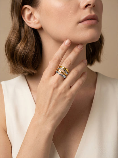 Triple Melt Dual Tone Ring (Size 15)