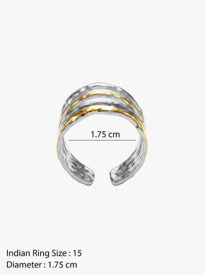 OnnMe by GIVA Triple Melt Dual Tone Ring (Size 15)