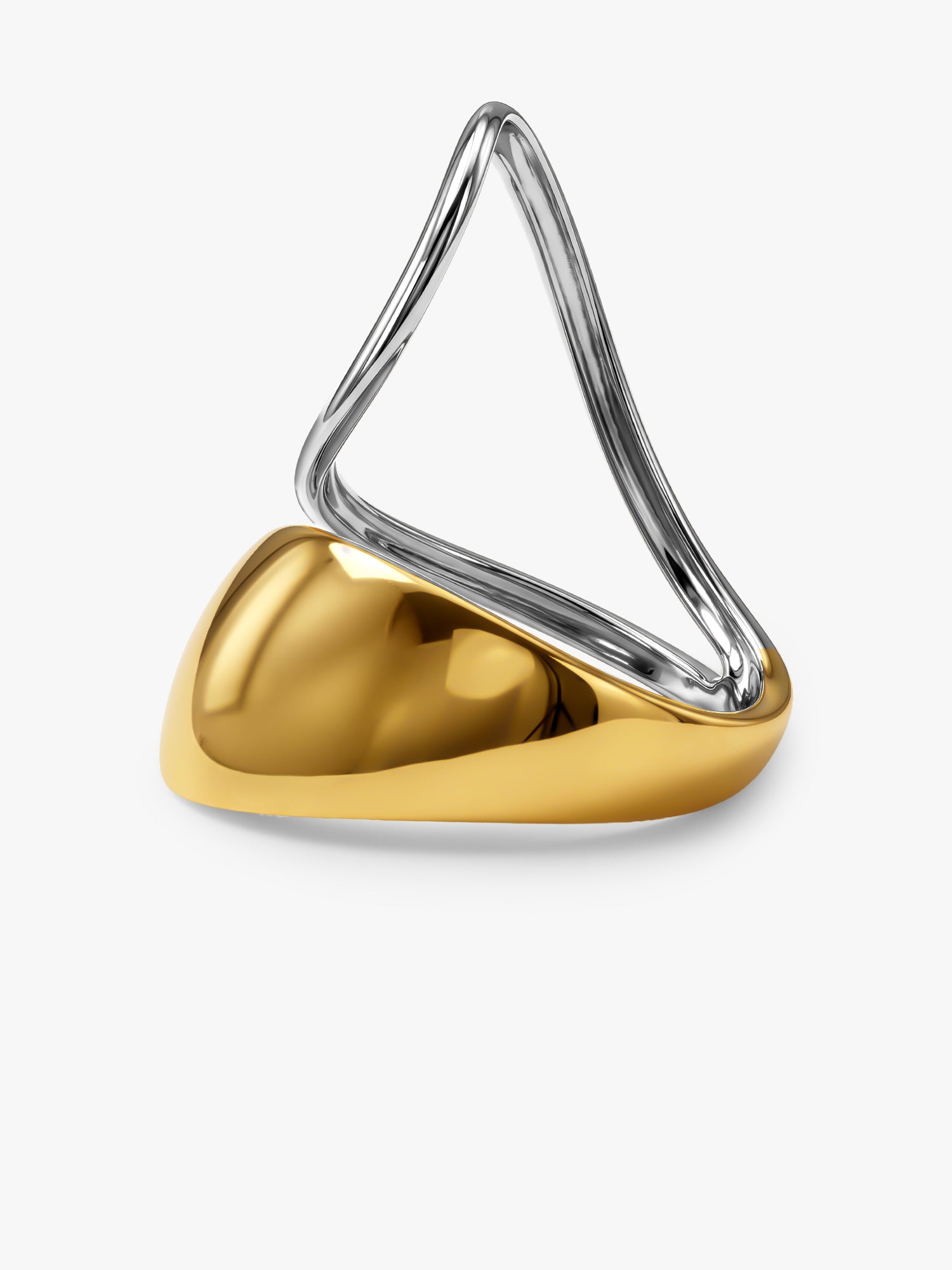 Tilted Drop Energy Dual Tone Ring (Size 17)