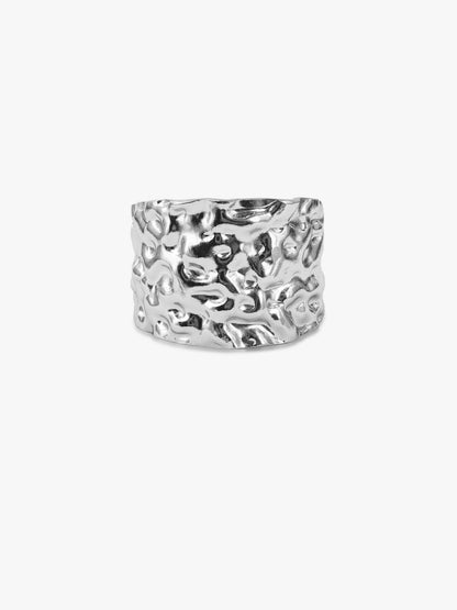 Texture Rush Rhodium Plated Ring (Size 15)