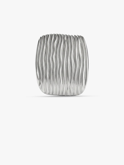 Line Stack Rush Rhodium Plated Ring (Size 16)
