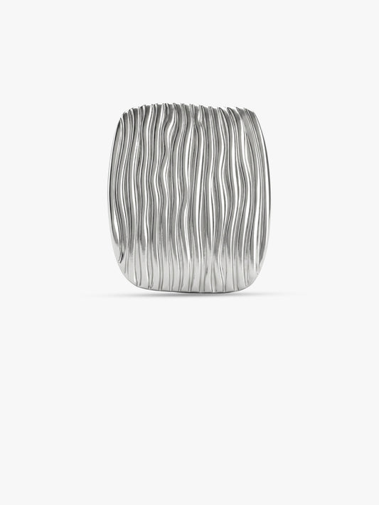 Line Stack Rush Rhodium Plated Ring (Size 16)