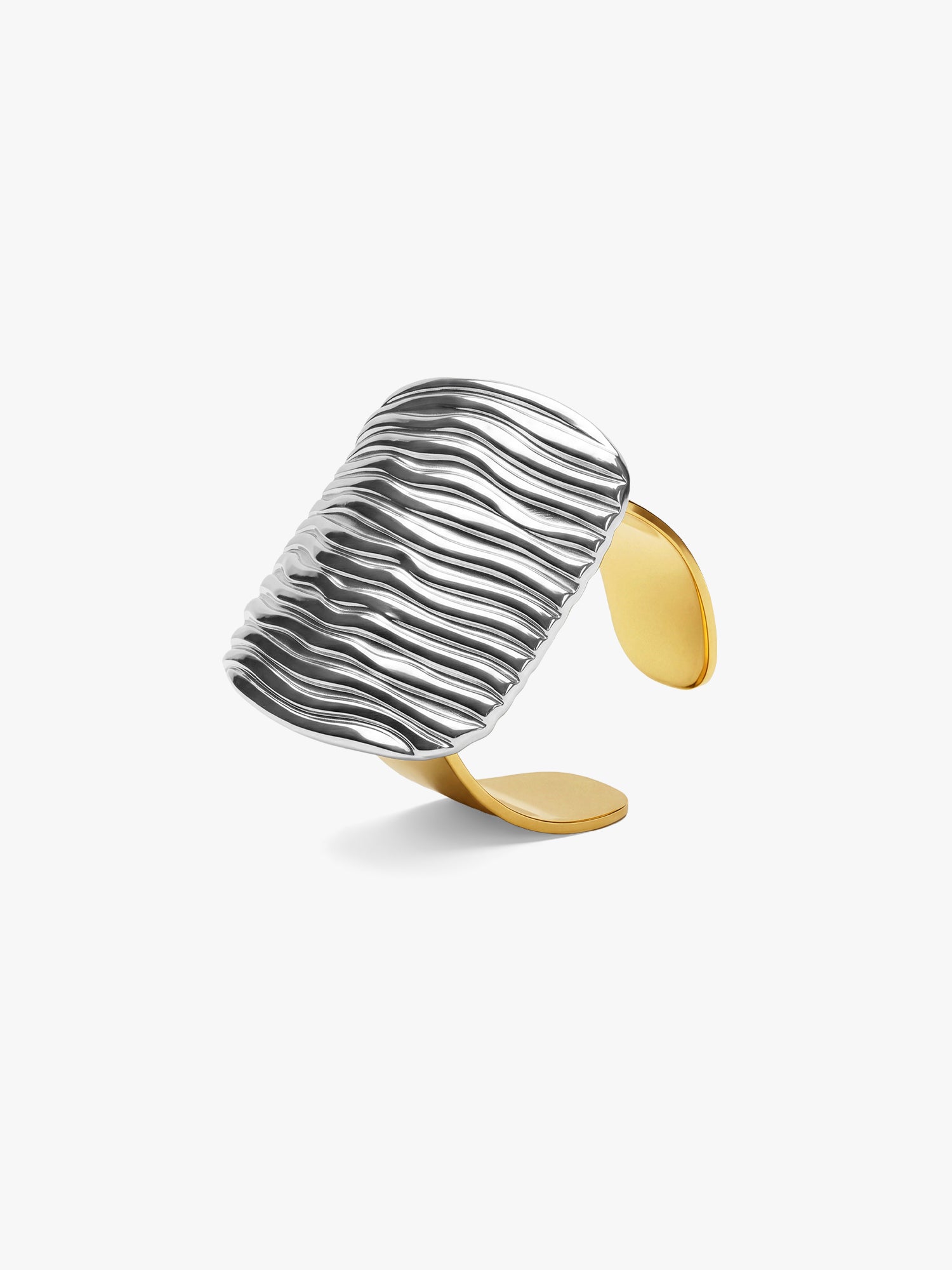 Line Stack Rush Rhodium Plated Ring (Size 16)