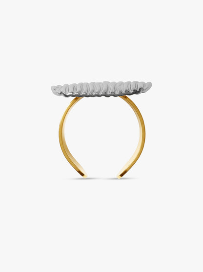 Line Stack Rush Rhodium Plated Ring (Size 16)