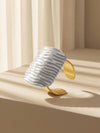 IXIA by GIVA Line Stack Rush Rhodium Plated Ring (Size 16)