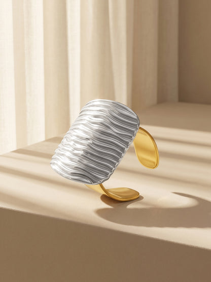 Line Stack Rush Rhodium Plated Ring (Size 16)