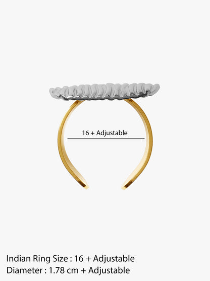 Line Stack Rush Rhodium Plated Ring (Size 16)