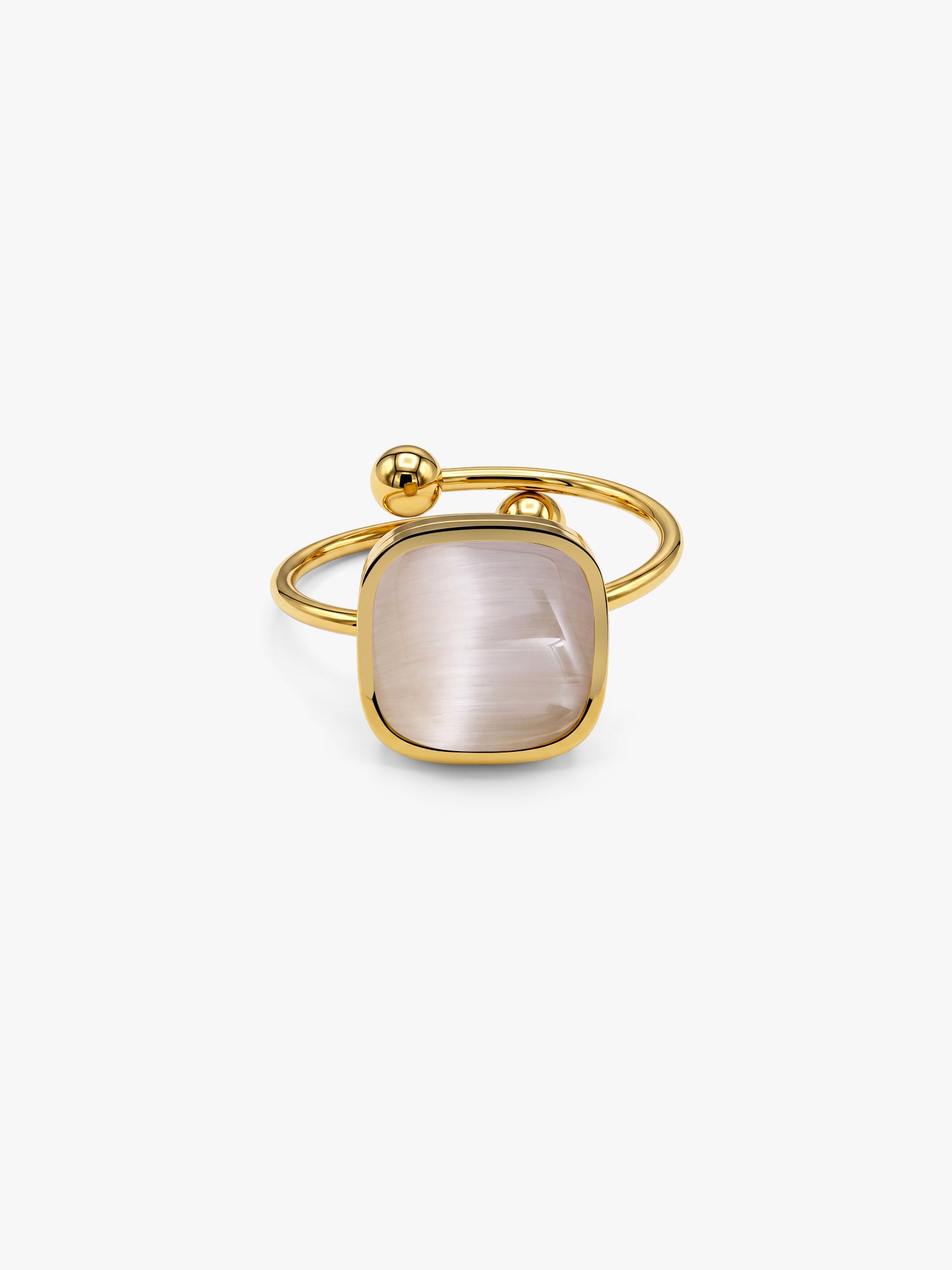 Milky Mood Gold Plated Statement Ring (Size 14)