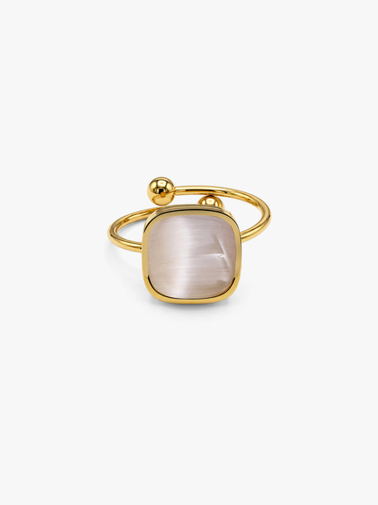 Milky Mood Gold Plated Statement Ring (Size 14)