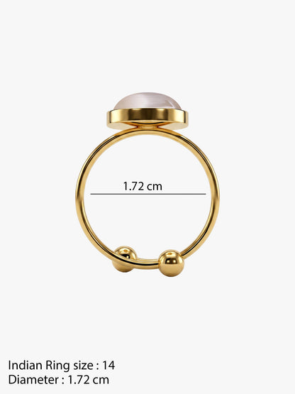 OnnMe by GIVA Milky Mood Gold Plated Statement Ring (Size 14)