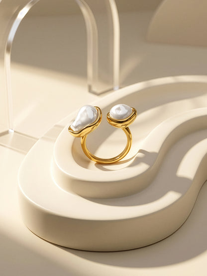 Melt Mood Gold Plated Ring (Size 17)
