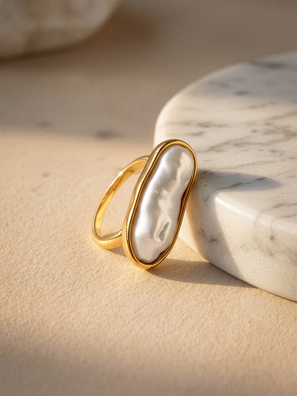Pixel Shine Gold Plated Ring (Size 13)