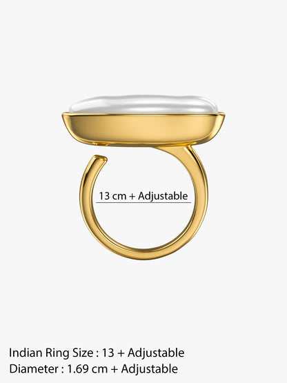 Pixel Shine Gold Plated Ring (Size 13)