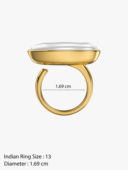 OnnMe by GIVA Pixel Shine Gold Plated Ring (Size 13)