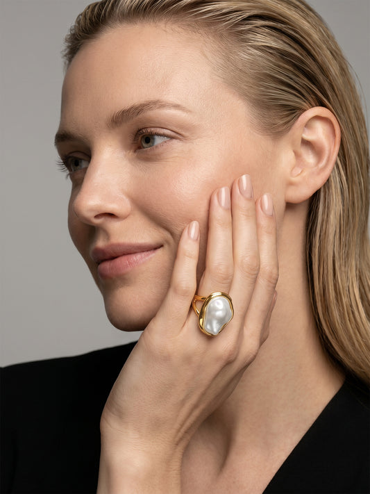 OnnMe by GIVA Vintage Core Gold Plated Ring (Size 16)