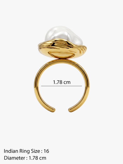 OnnMe by GIVA Vintage Core Gold Plated Ring (Size 16)
