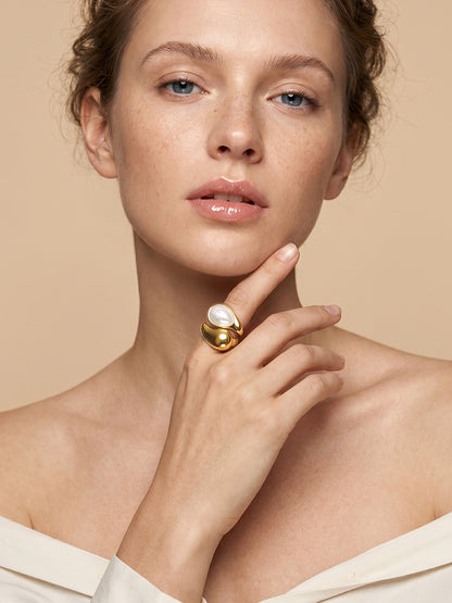 Teardrop Therapy Gold Plated Ring (Size 13)
