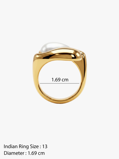 OnnMe by GIVA Teardrop Therapy Gold Plated Ring (Size 13)