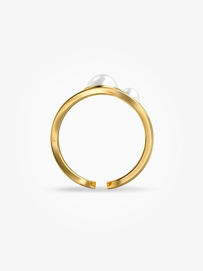 Bold Pearle Gold Plated Ring (Size 14)